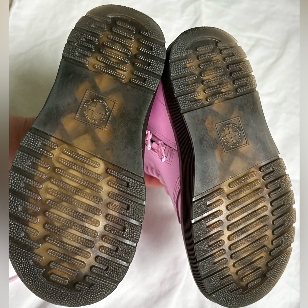 Like New Dr. Martens Light Pink Combat Boots - Picture 5 of 12